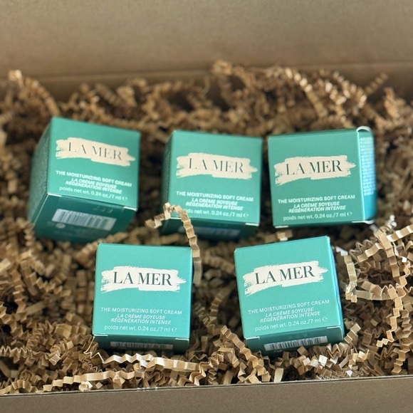 SET OF 5!!!La Mer Moisturizing Soft Cream .24 OZ …..equals full size 1 ounce Jar - Picture 1 of 6